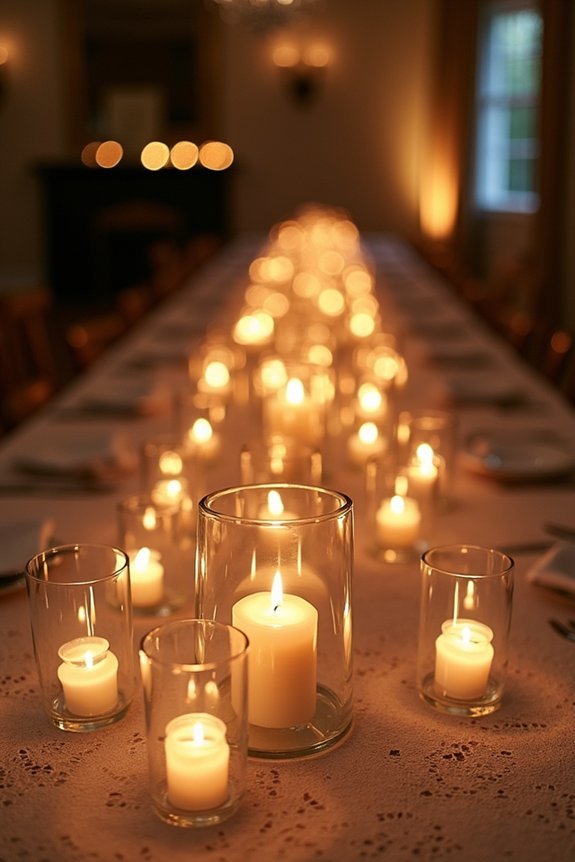 romantic candlelight reception decor