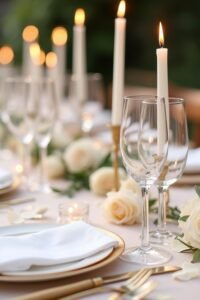 romantic candlelit reception tables