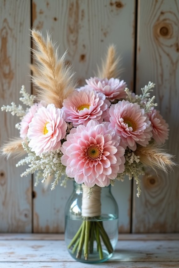 romantic country flower arrangement
