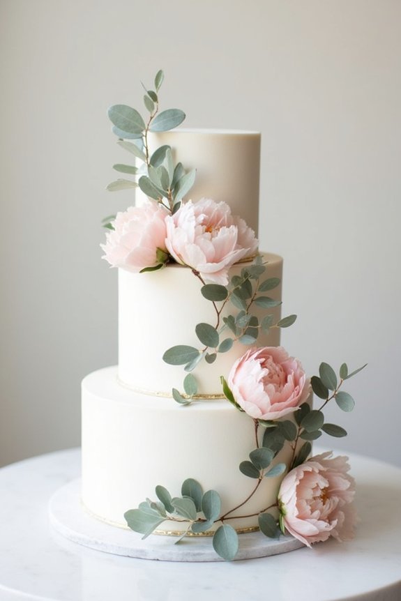 romantic eucalyptus peony pairing