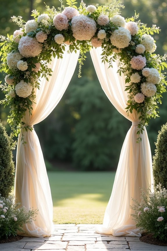 romantic garden hydrangea arches