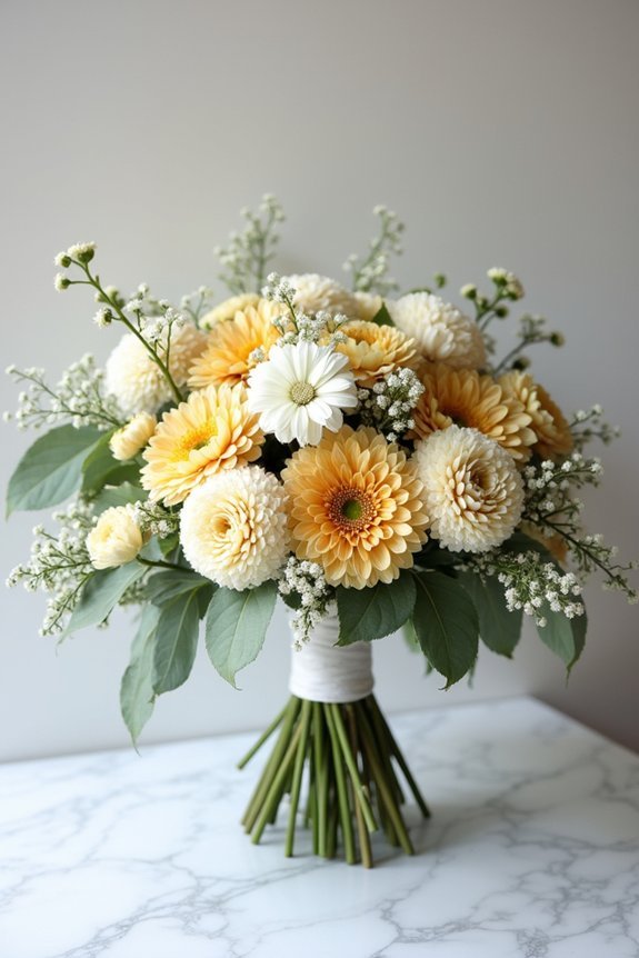 romantic gold ranunculus bouquet