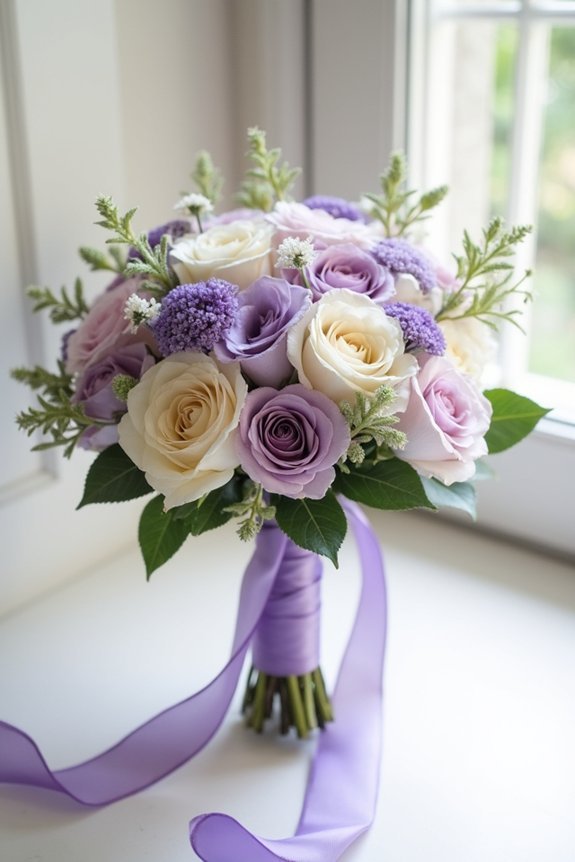 romantic lavender rose bouquet