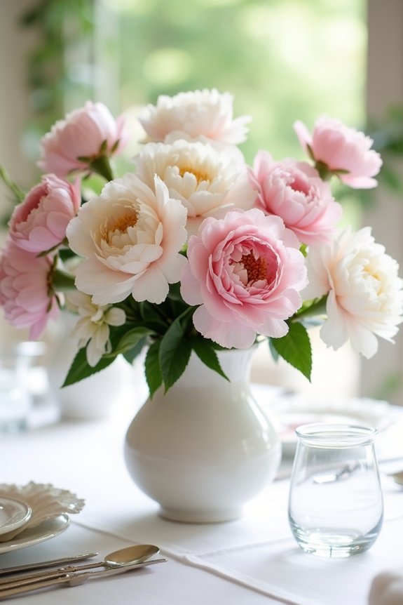 romantic lush peony bouquets