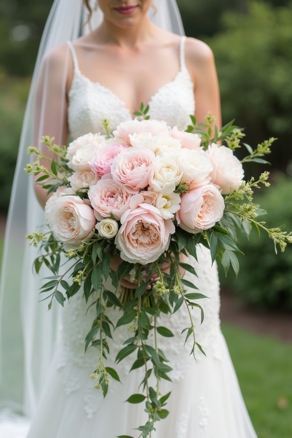 romantic rose and peony bouquet