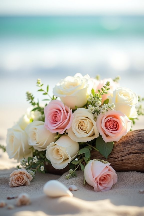 roses for beach weddings