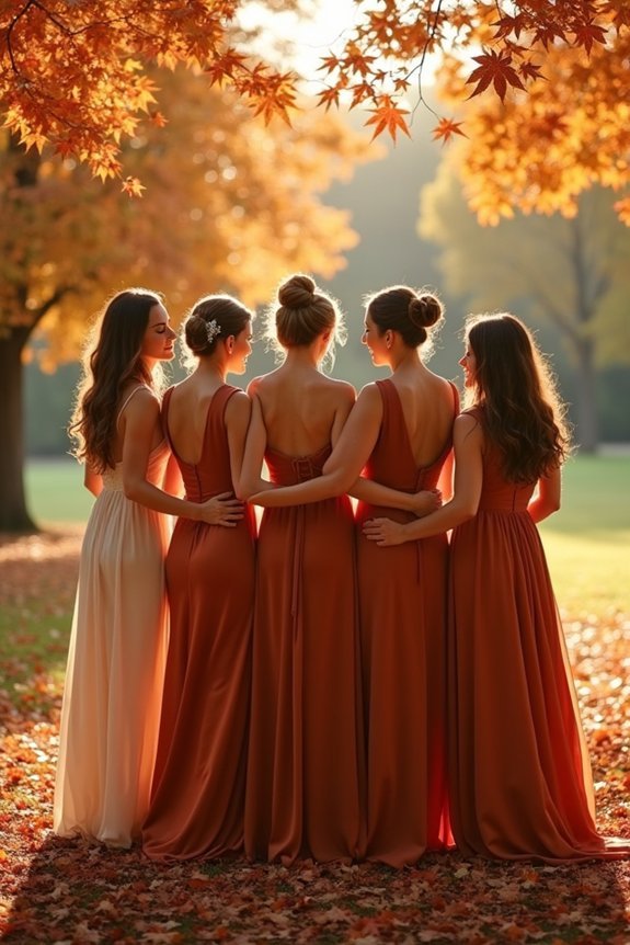 rust bridesmaid dress elegance