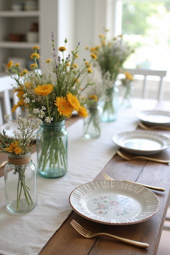 rustic charm with wildflowers
