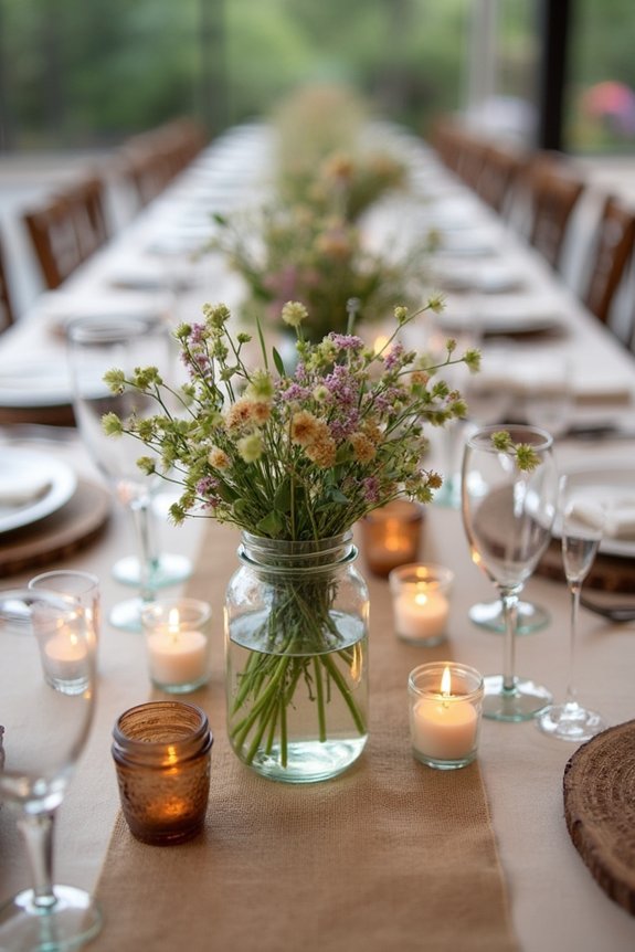 rustic reception table decorations