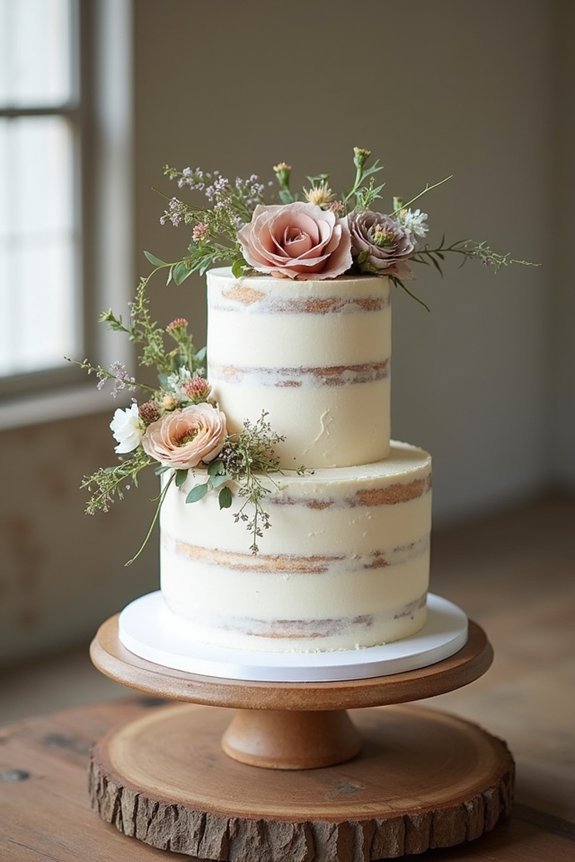 rustic semi naked cake design
