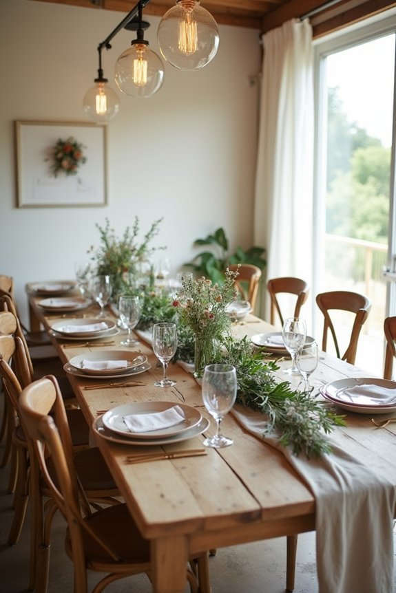 rustic tables with natural elements
