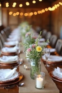 rustic wedding table settings
