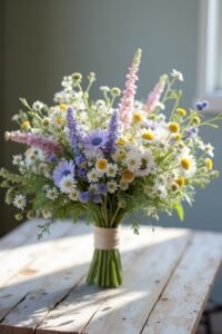 rustic wedding wildflower bouquets