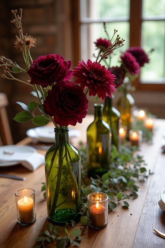 rustic wine bottle displays