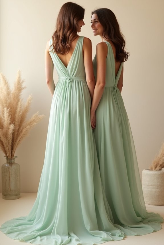 sage green bridesmaid elegance
