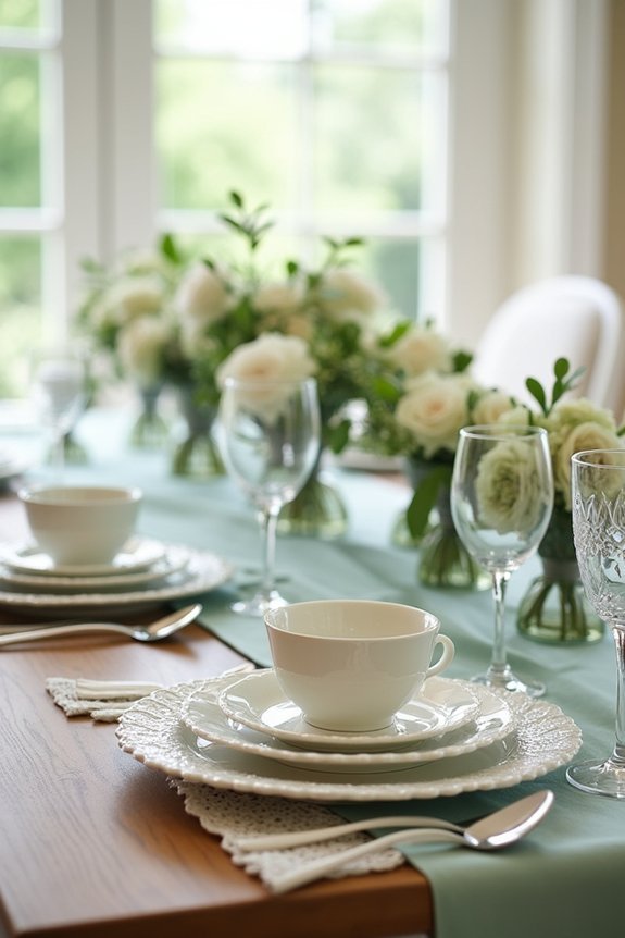 sage green cream elegance