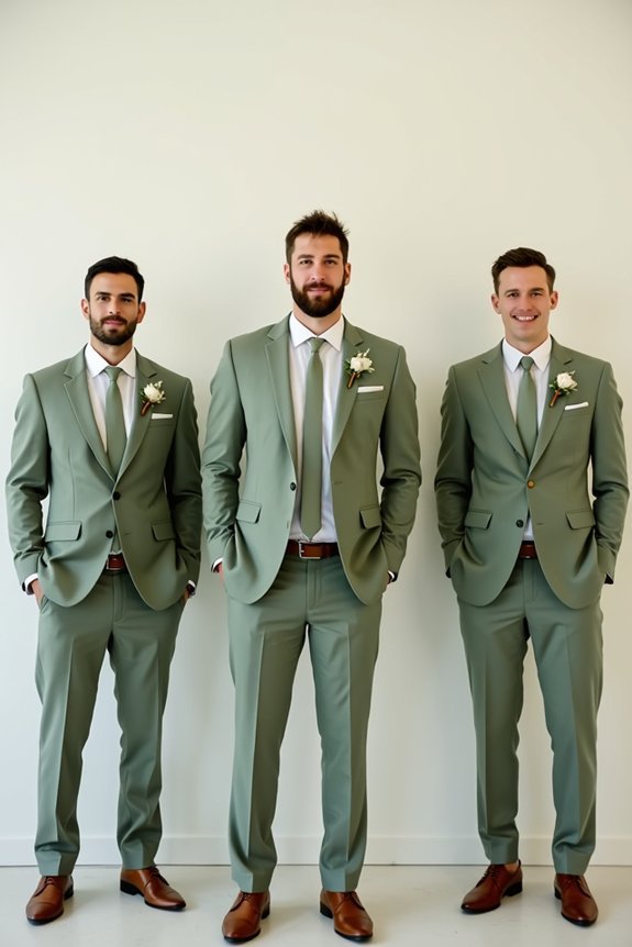 sage green groomsmen attire ideas