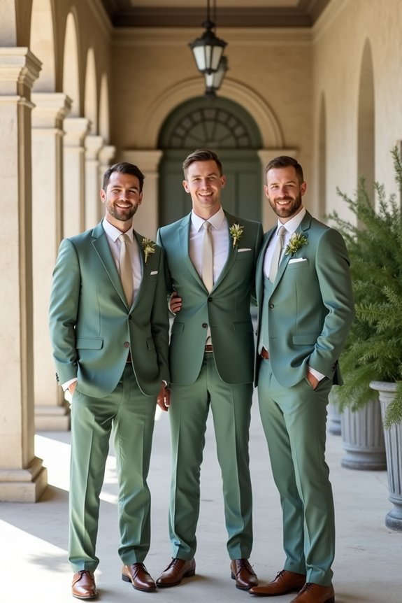 sage green suits elegance