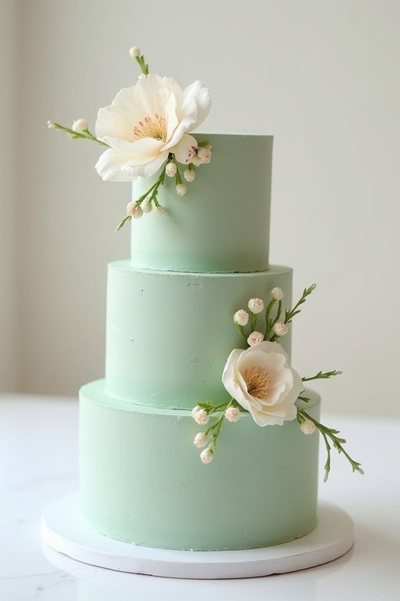 sage green wedding cakes