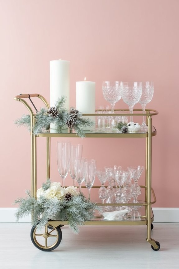 seasonal bar cart elegance