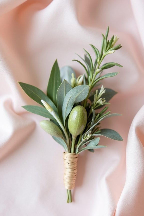 seasonal boutonniere greenery choices