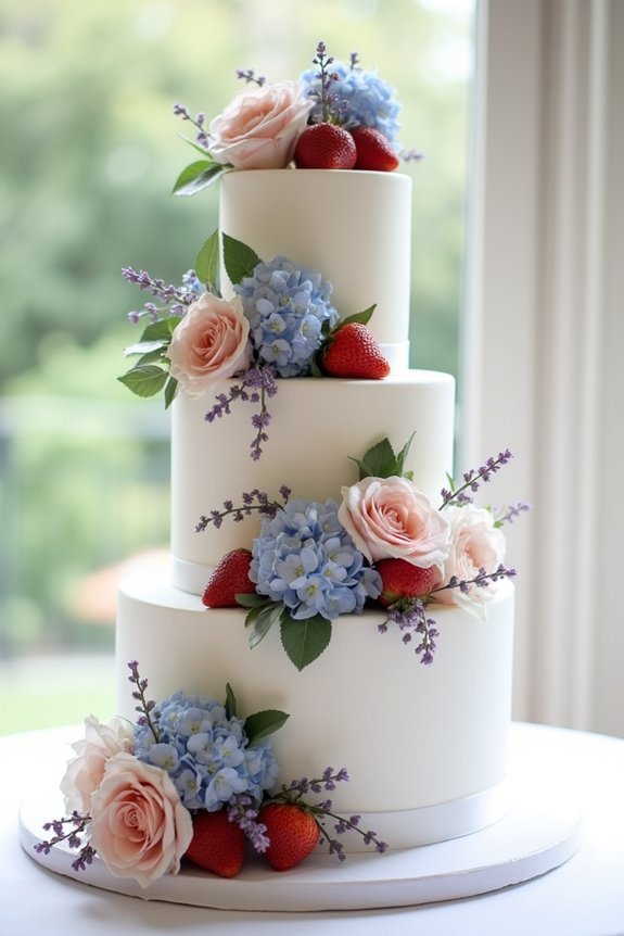 seasonal flowers and fruit