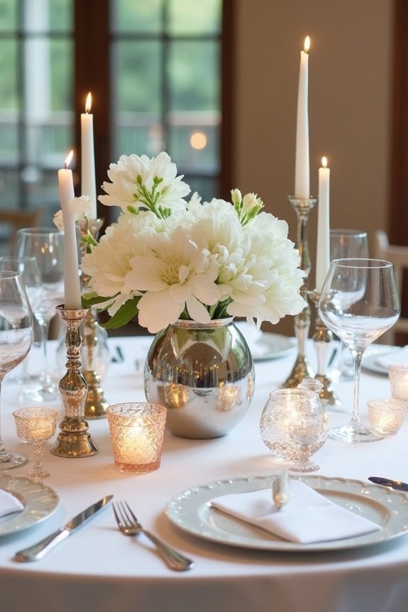 silver wedding centerpiece ideas