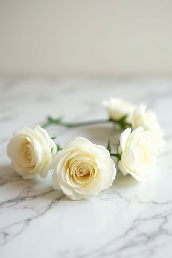 single stem minimalist rose crown