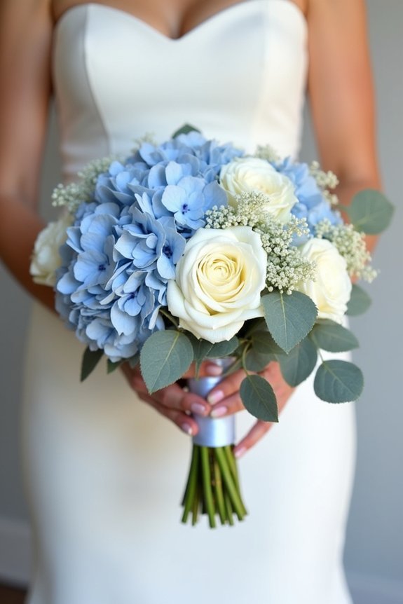 slate blue bridal bouquet
