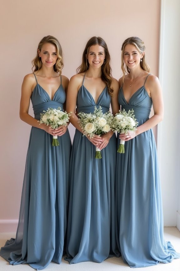slate blue bridesmaid dresses