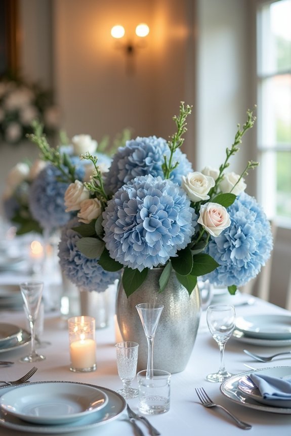 slate blue flower positioning
