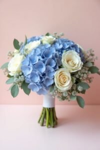 slate blue wedding bouquets