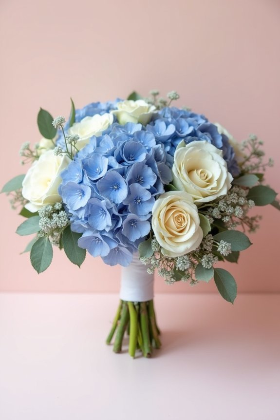 slate blue wedding bouquets