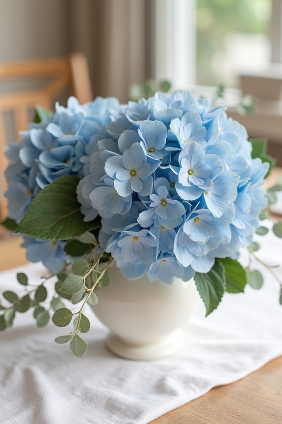 slate blue wedding florals