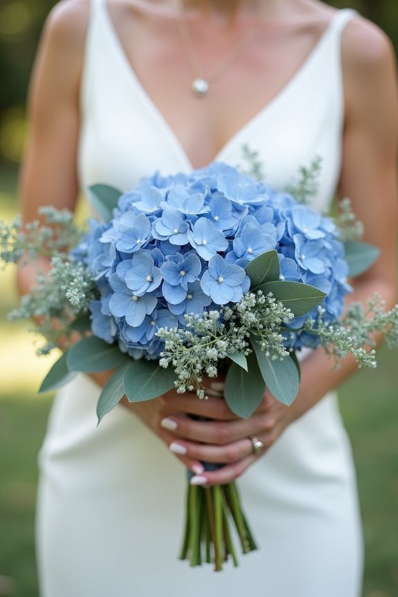 slate blue wedding flowers