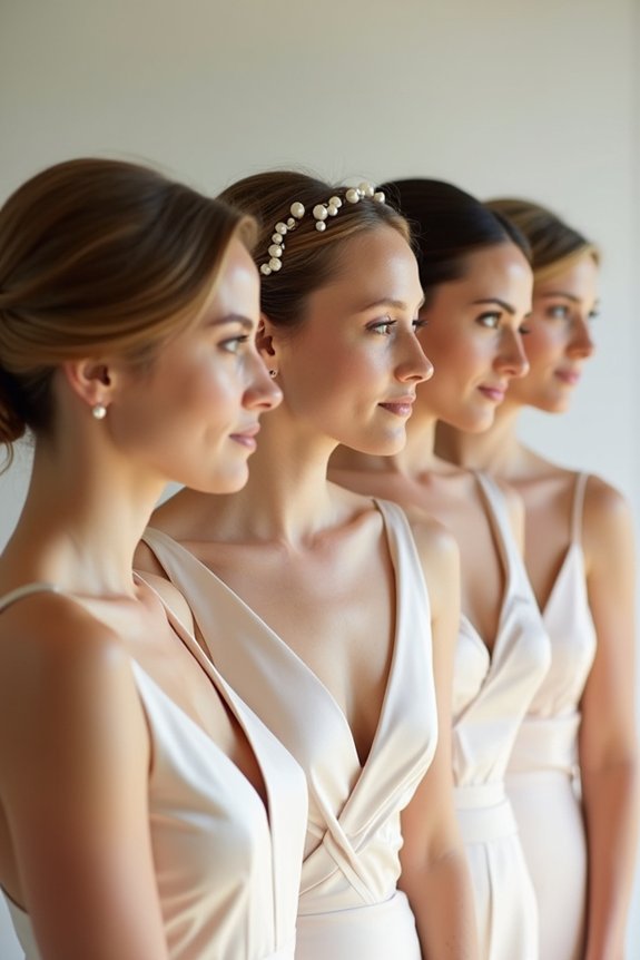 sleek polished low ponytails