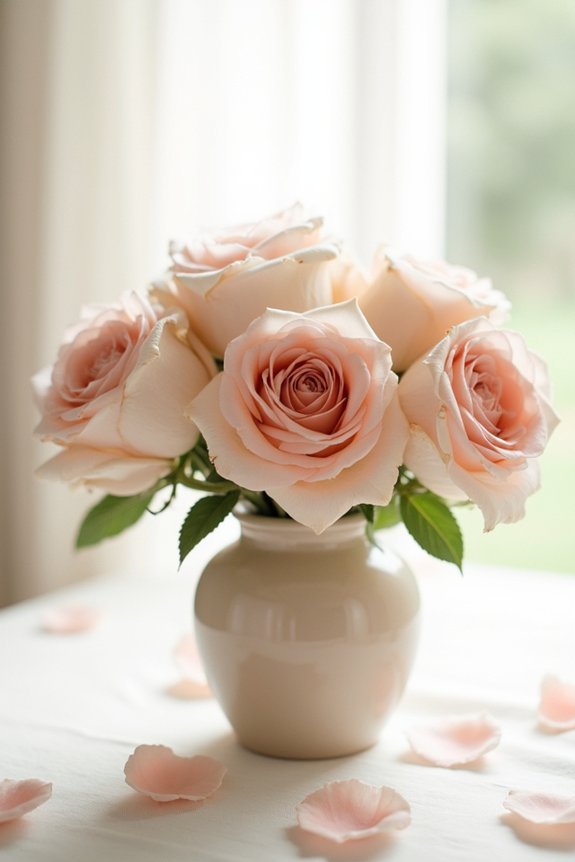soft blush wedding roses