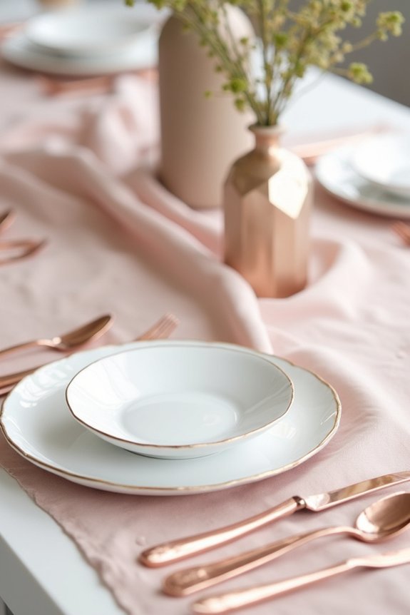 soft metallics and blush