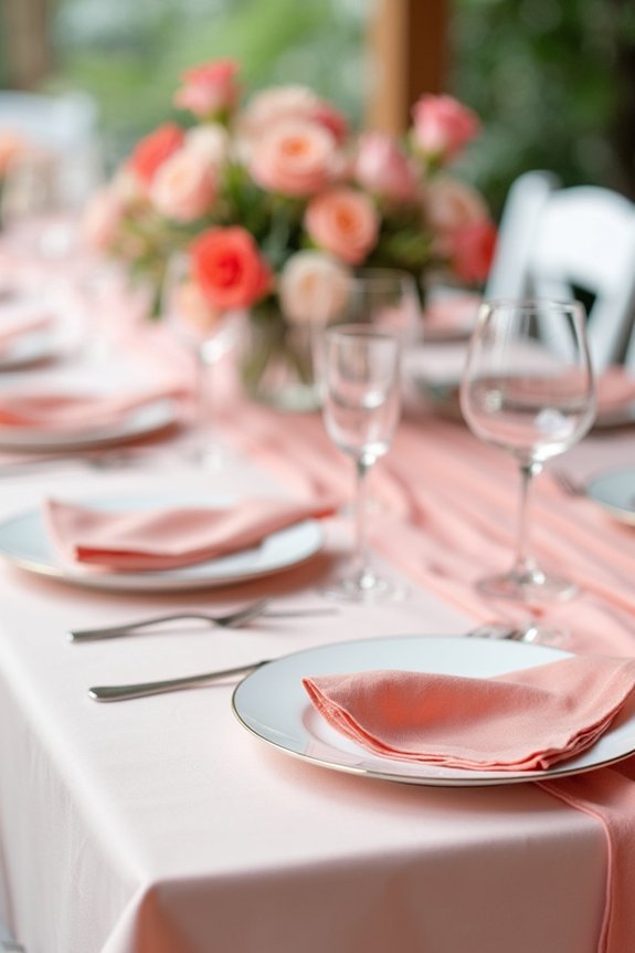 sophisticated coral table accents
