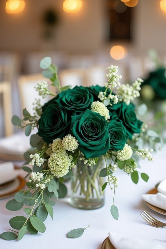 sophisticated green floral arrangements