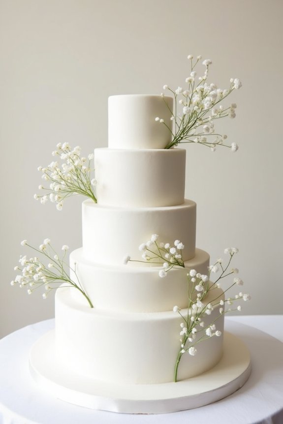 sophisticated minimal wedding cake