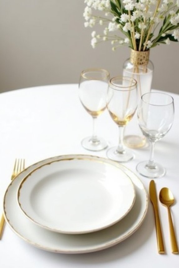 sophisticated minimalist gold settings