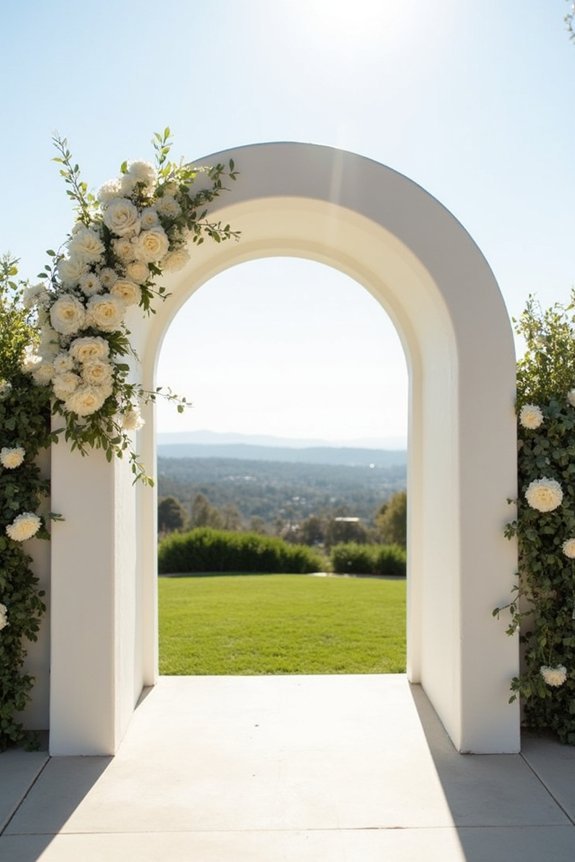 sophisticated minimalist wedding arch