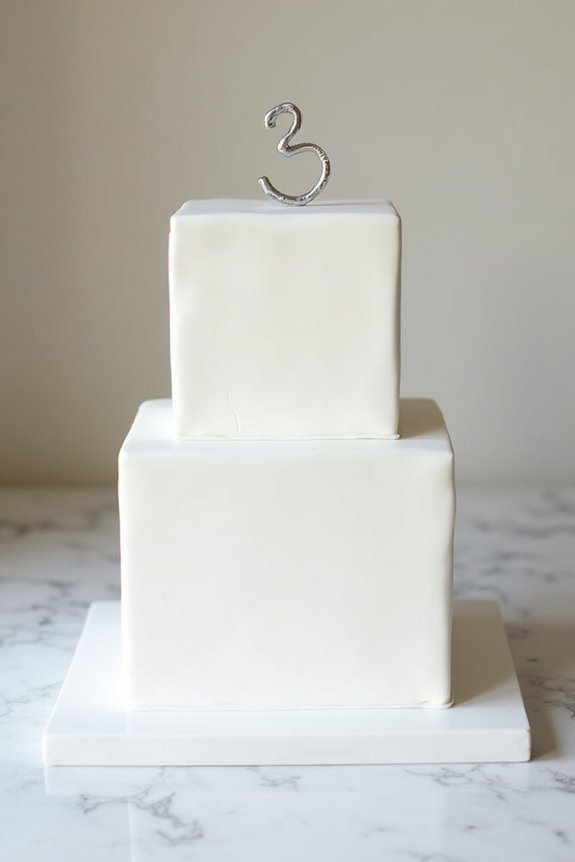 sophisticated minimalist white cake