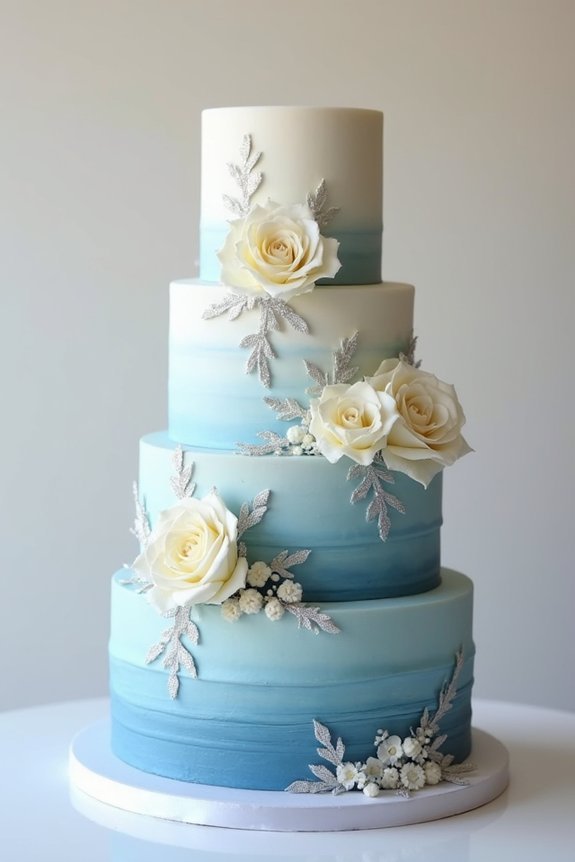 sophisticated multi tiered cake