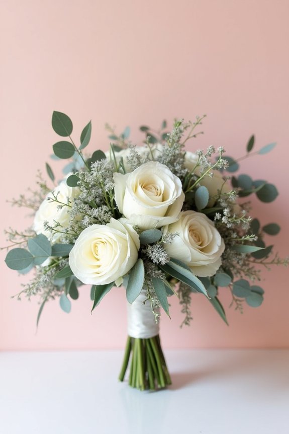 sophisticated silver greenery bouquet