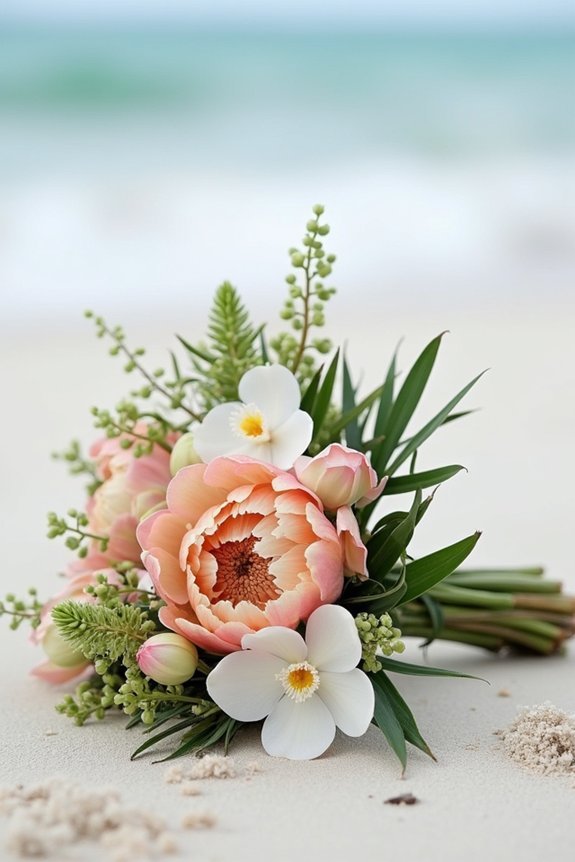 source beach wedding flowers