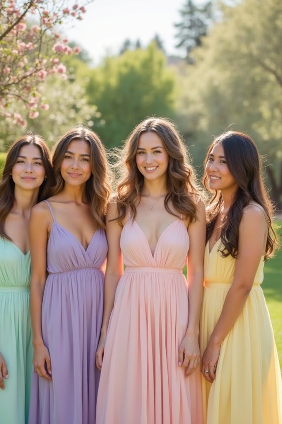 spring bridesmaid pastel colors