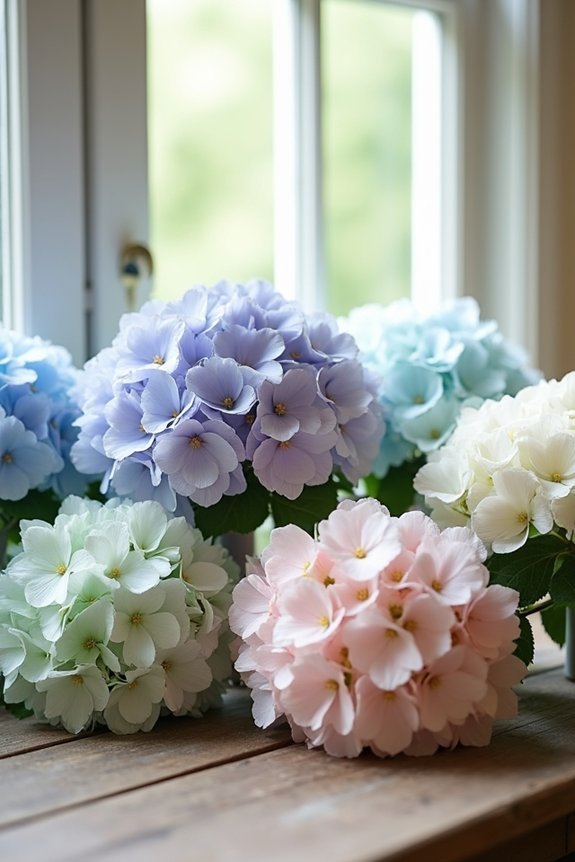 stunning hydrangea bridesmaid bouquets