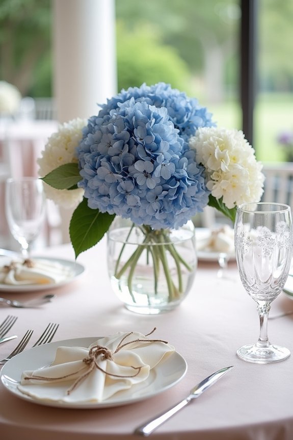 stunning hydrangea wedding centerpieces